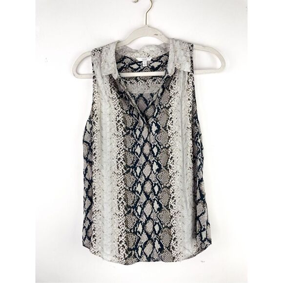 Joie Branka Snakeskin Print Top in Porcelain Size S - Picture 4 of 12